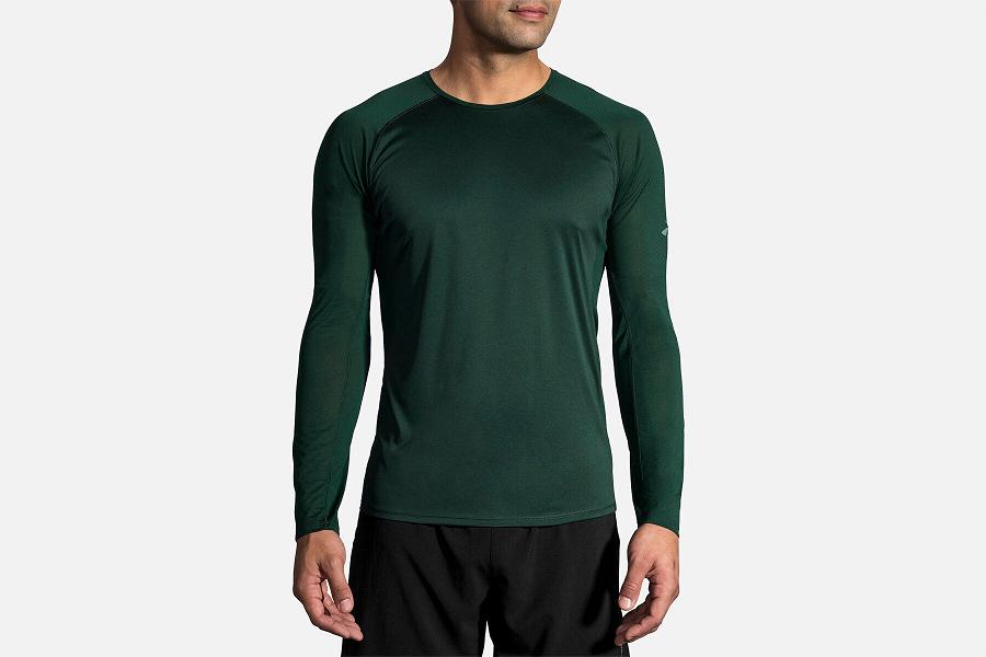 Brooks Stealth Men T-Shirts & Long Sleeve Running Shirt Green GAV459320